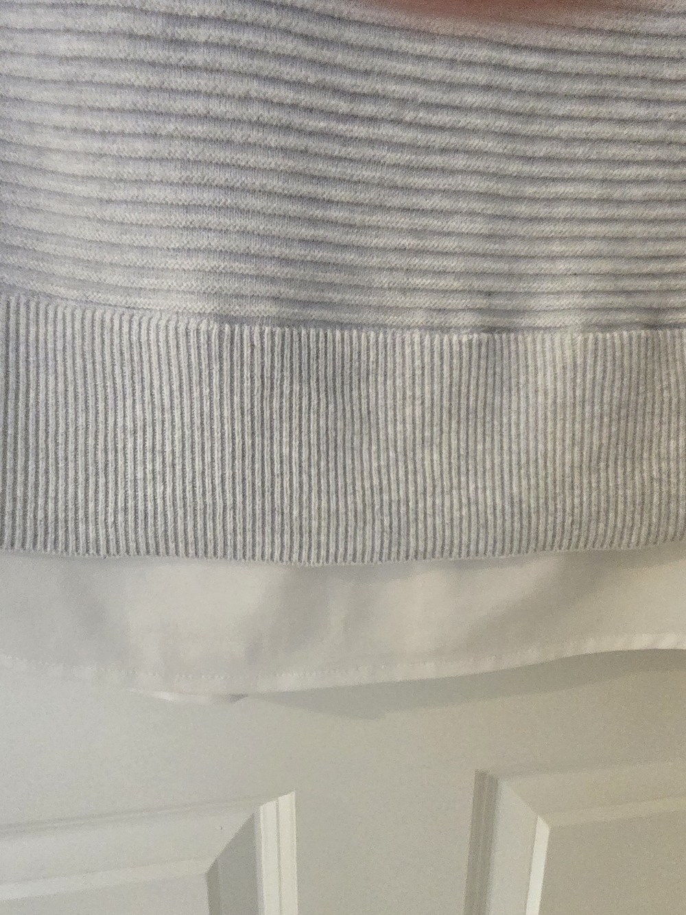 Women's Light Gray Ribbed Crewneck Sweater - Picture 5 of 5